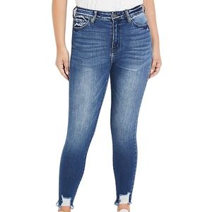 KanCan x Maurices High Rise Dark Ripped Hem Skinny Jean 20